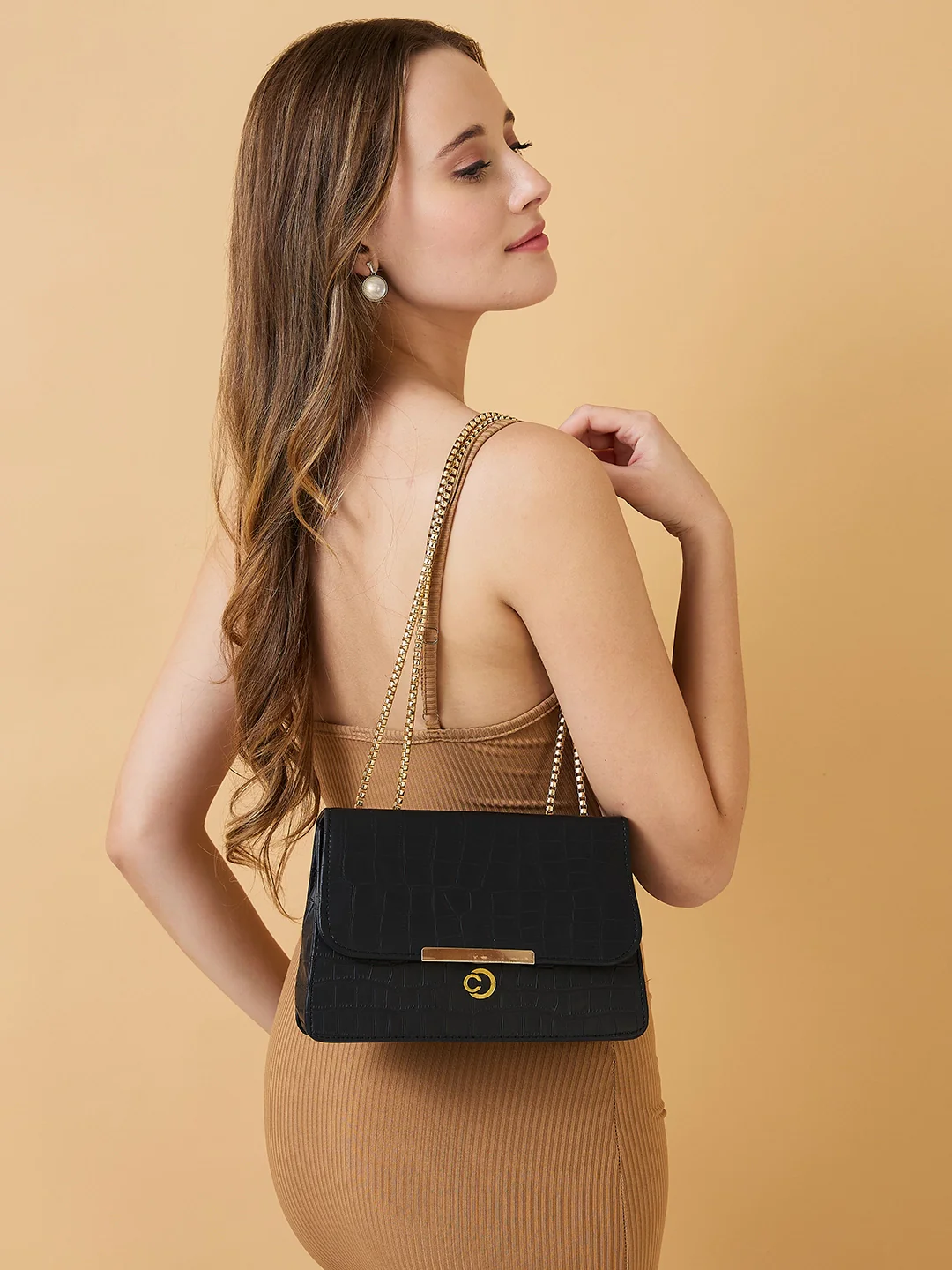 Caprese Selena Medium Black Sling Bag - Image 11