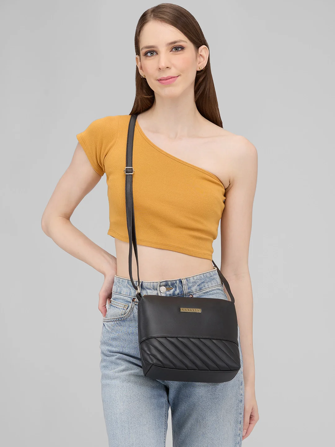 Caprese Serene Small Black Sling Bag - Image 12