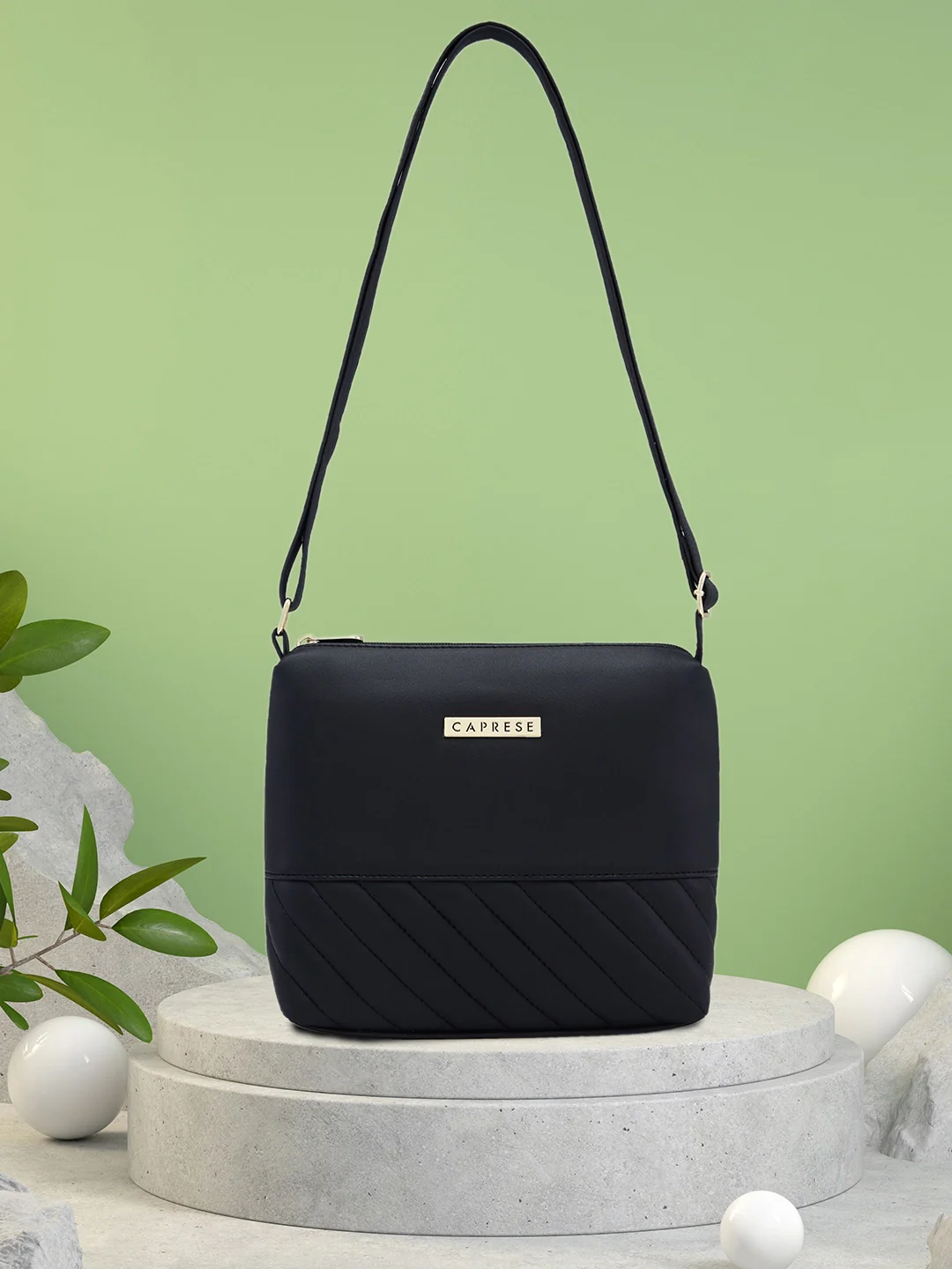Caprese Serene Small Black Sling Bag - Image 2