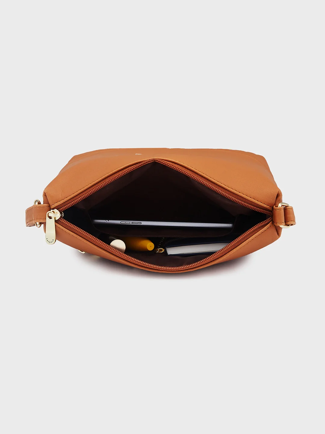 Caprese Serene Small Tan Sling Bag - Image 9