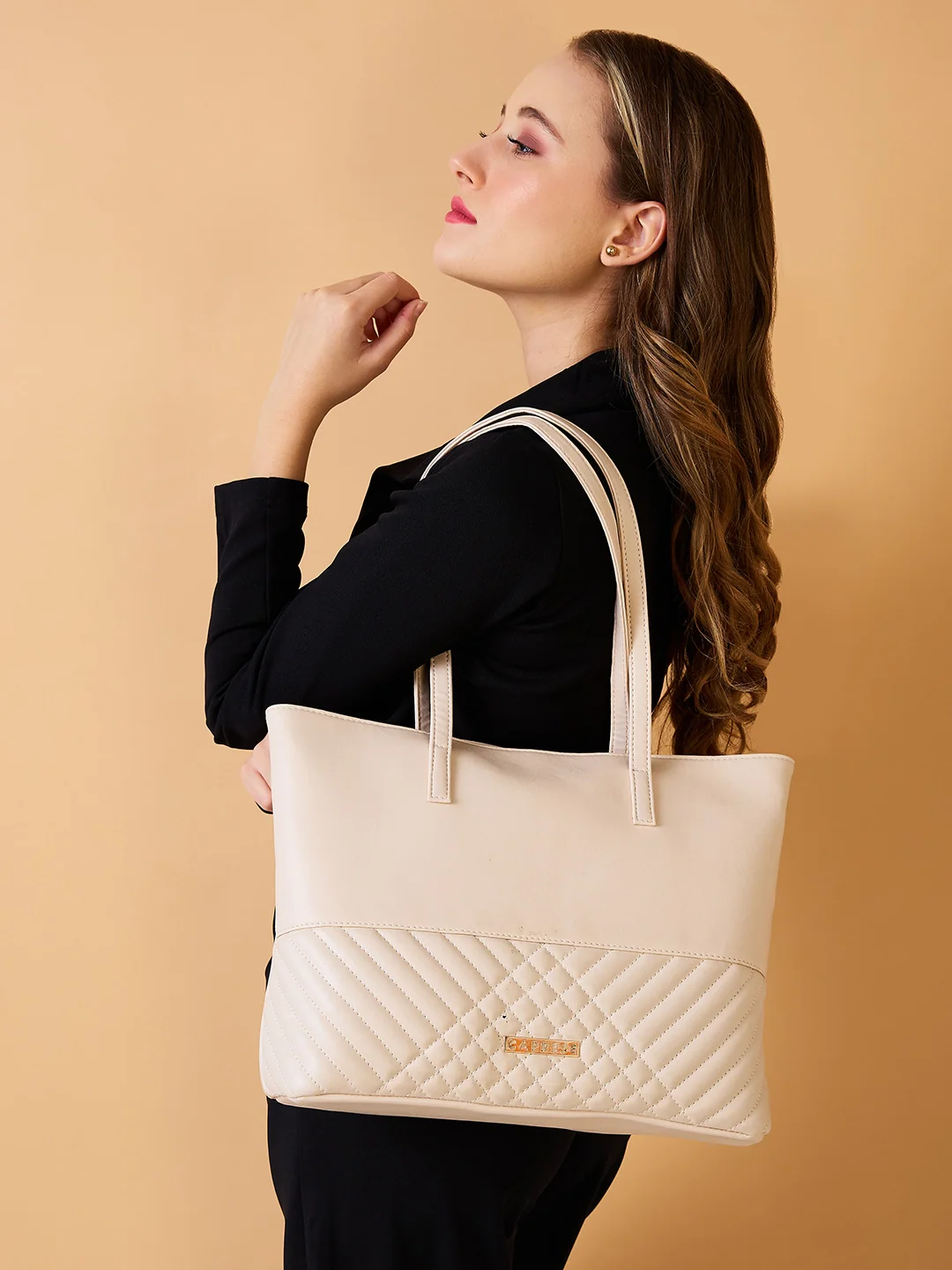 Caprese Serene Medium Off White Tote Bag - Image 2