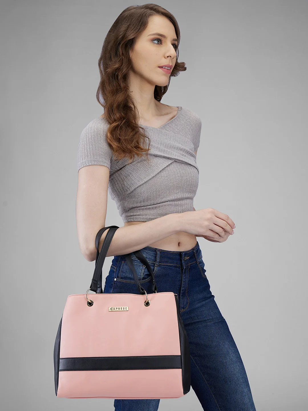 Caprese Seri Small Blush Pink Satchel Bag - Image 9