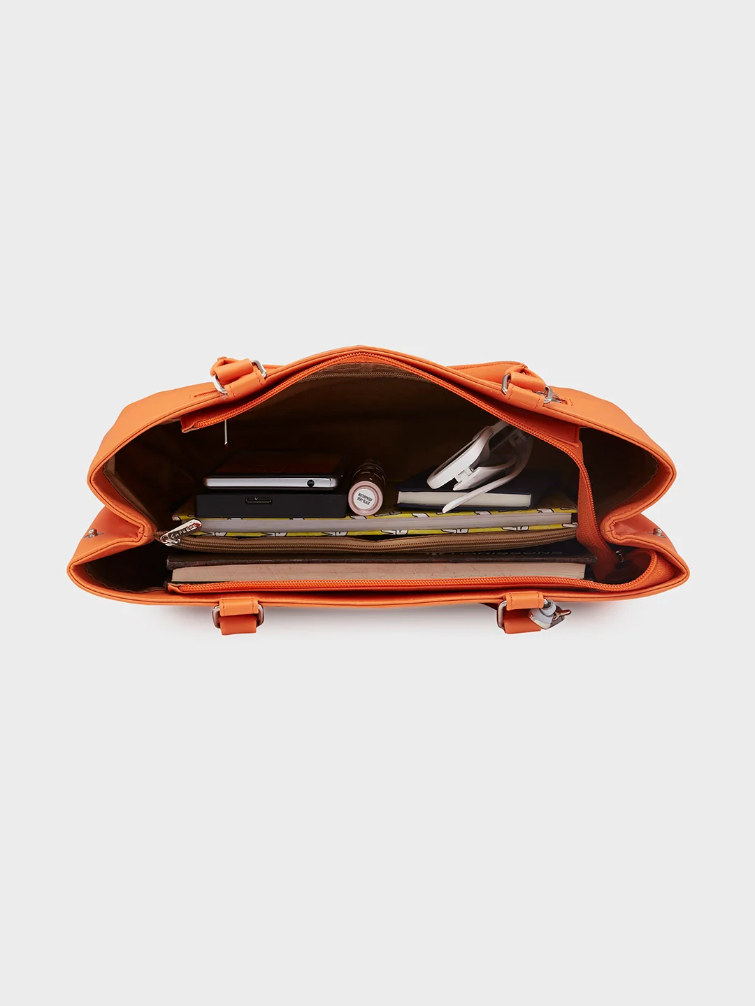 Caprese Shally Medium Orange Satchel Bag - Image 9