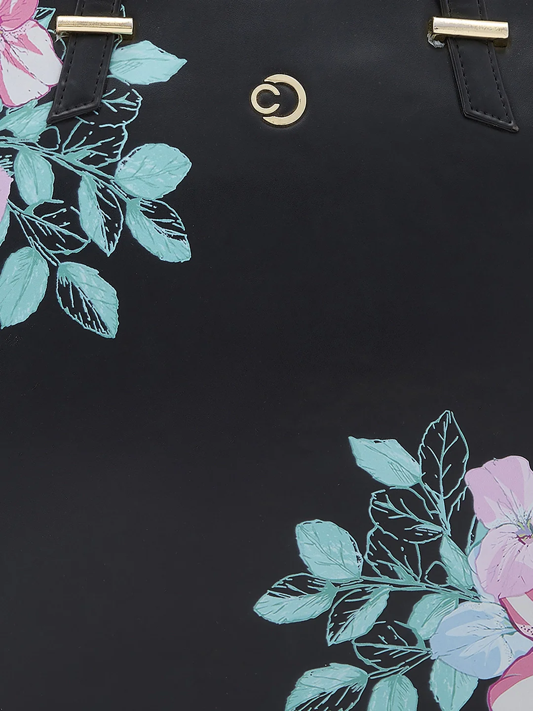 Caprese Shanaya Large Black Printed Laptop Bag - Image 10
