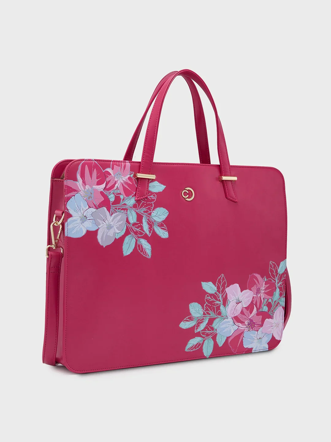 Caprese Shanaya Printed Large Burgundy Laptop Bag - Image 4