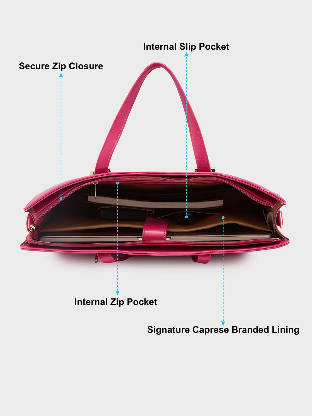 Caprese Shanaya Printed Large Burgundy Laptop Bag - Image 7
