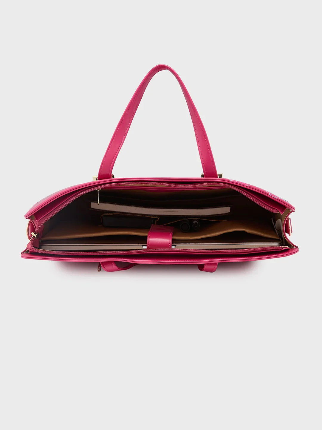 Caprese Shanaya Printed Large Burgundy Laptop Bag - Image 8