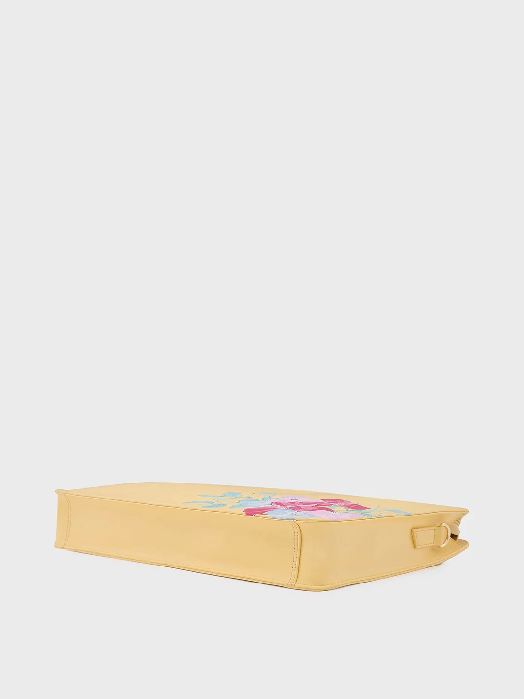 Caprese Shanaya Large Yellow Printed Laptop Bag - Image 5