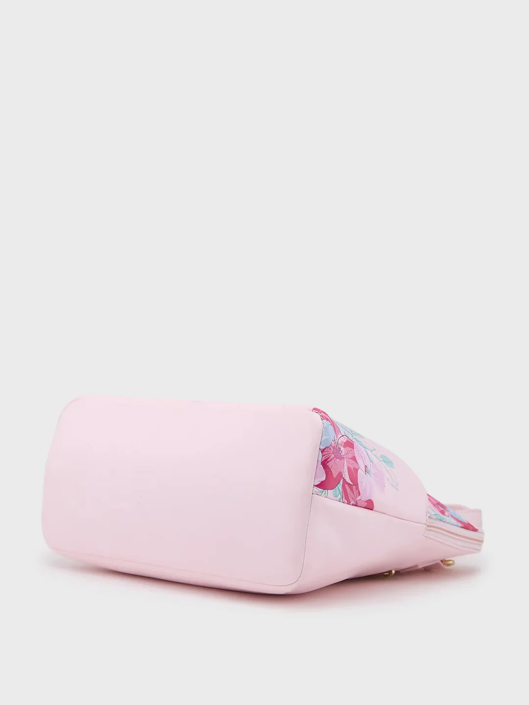 Caprese Shanaya Medium Printed Pink Satchel Bag - Image 5