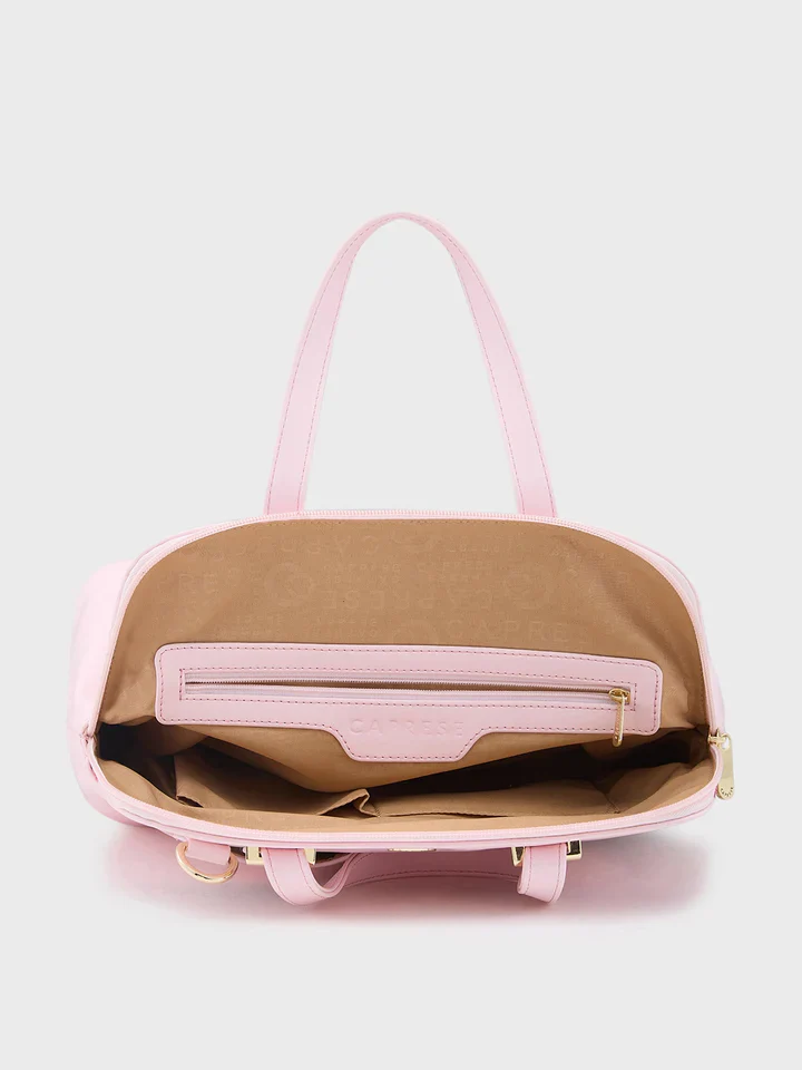 Caprese Shanaya Medium Printed Pink Satchel Bag - Image 7