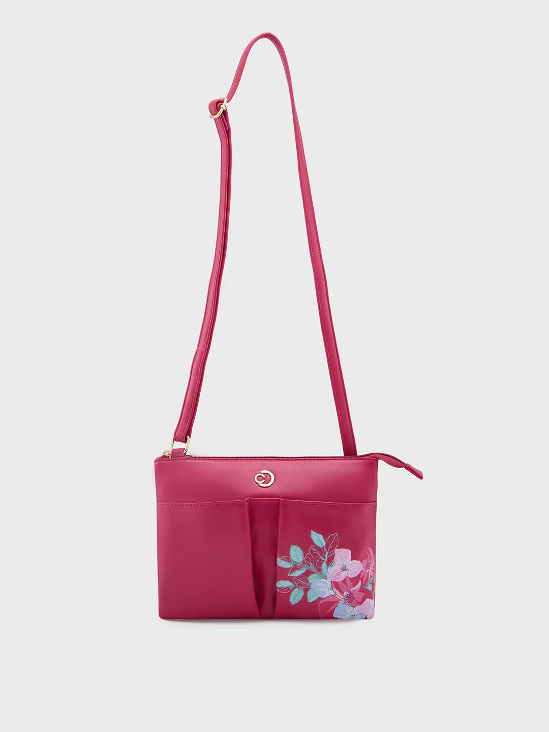Caprese Shanaya Medium Burgundy Sling Bag - Image 14