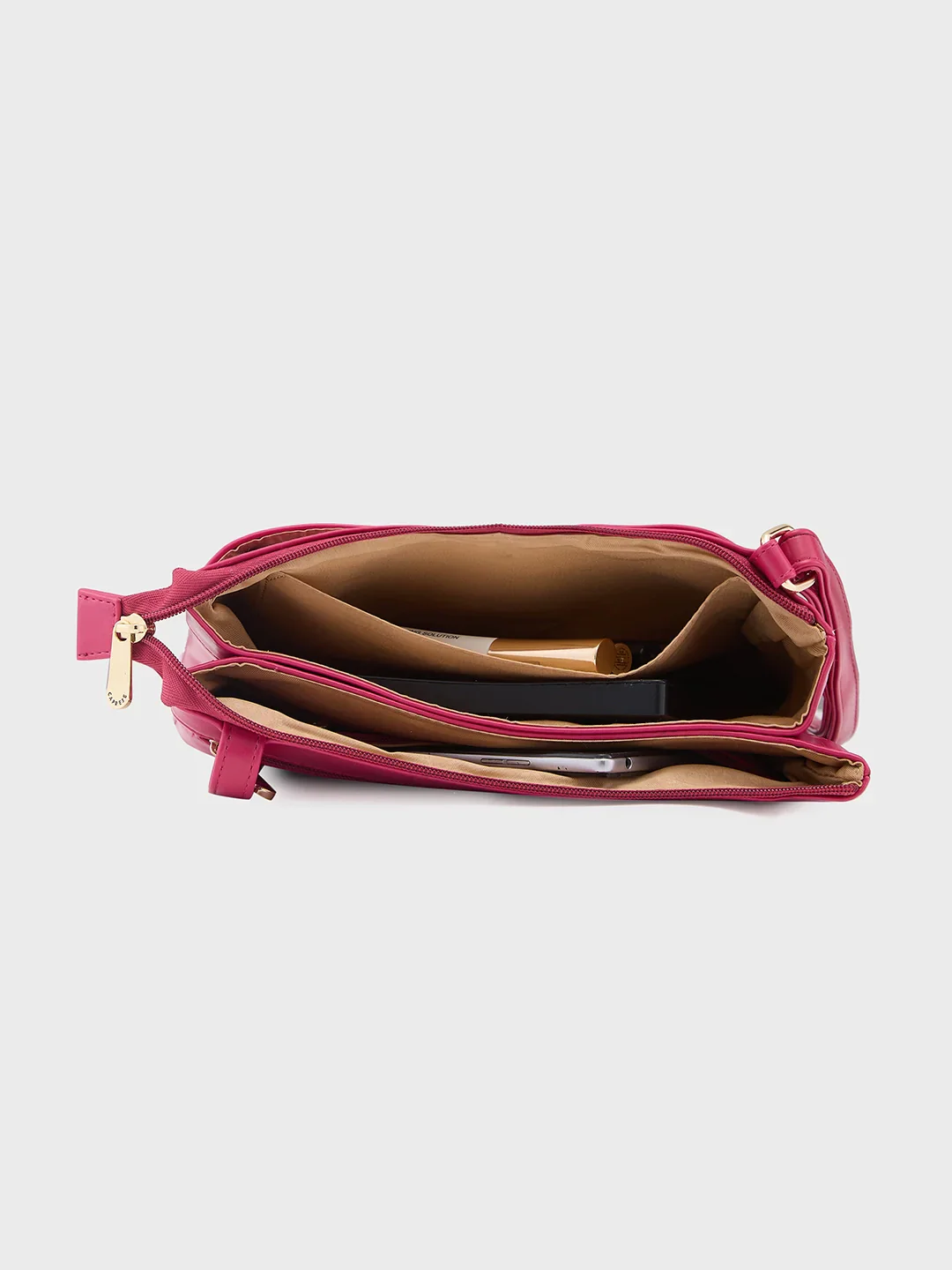 Caprese Shanaya Medium Burgundy Sling Bag - Image 8
