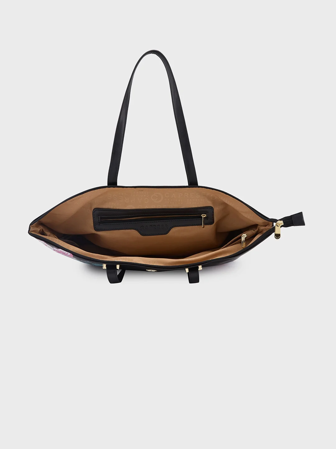 Caprese Shanaya Large Printed Black Tote Bag - Image 4