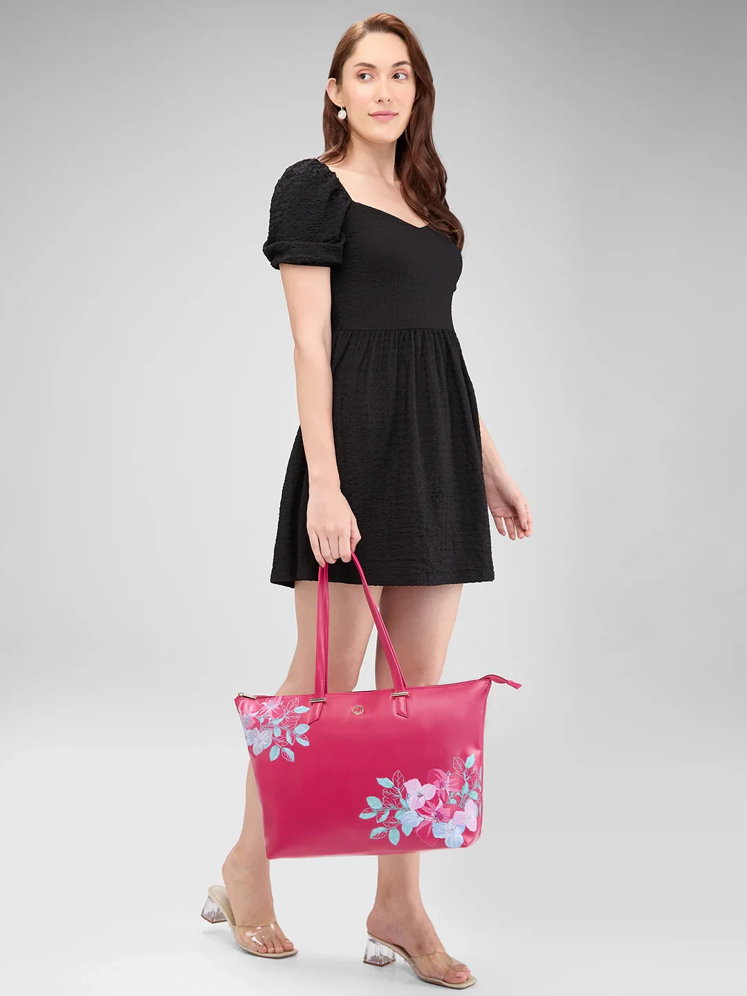 Caprese Shanaya Printed Large Burgundy Tote Bag - Image 13