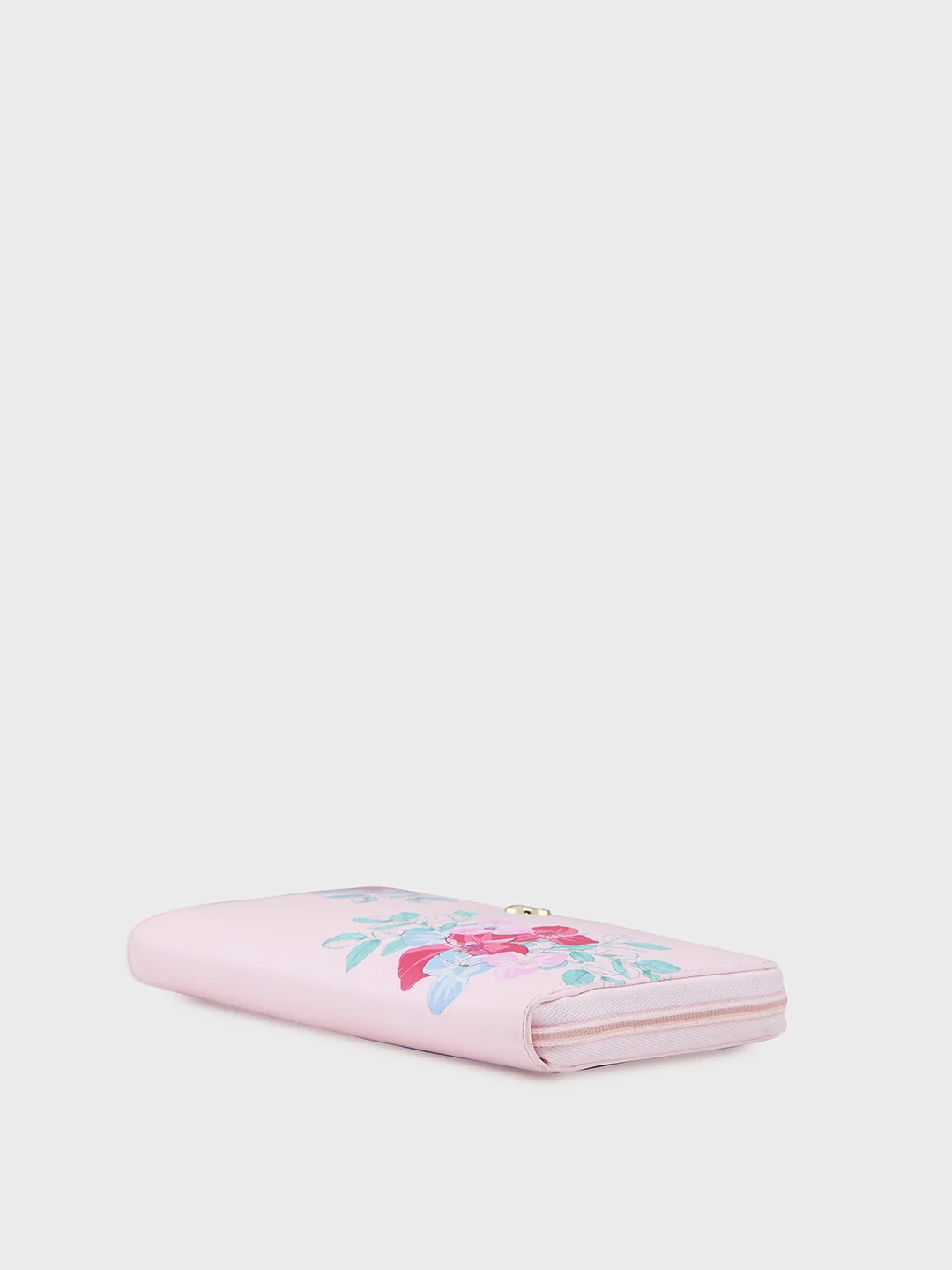 Caprese Shanaya Printed Large Pink Zip Around Wallet - Image 5