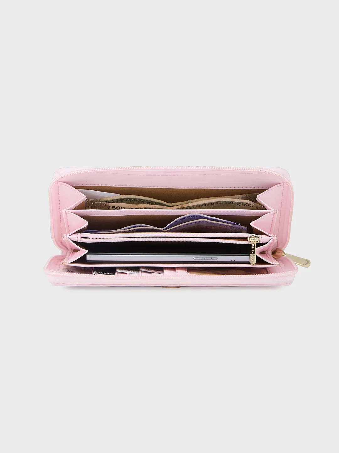 Caprese Shanaya Printed Large Pink Zip Around Wallet - Image 8