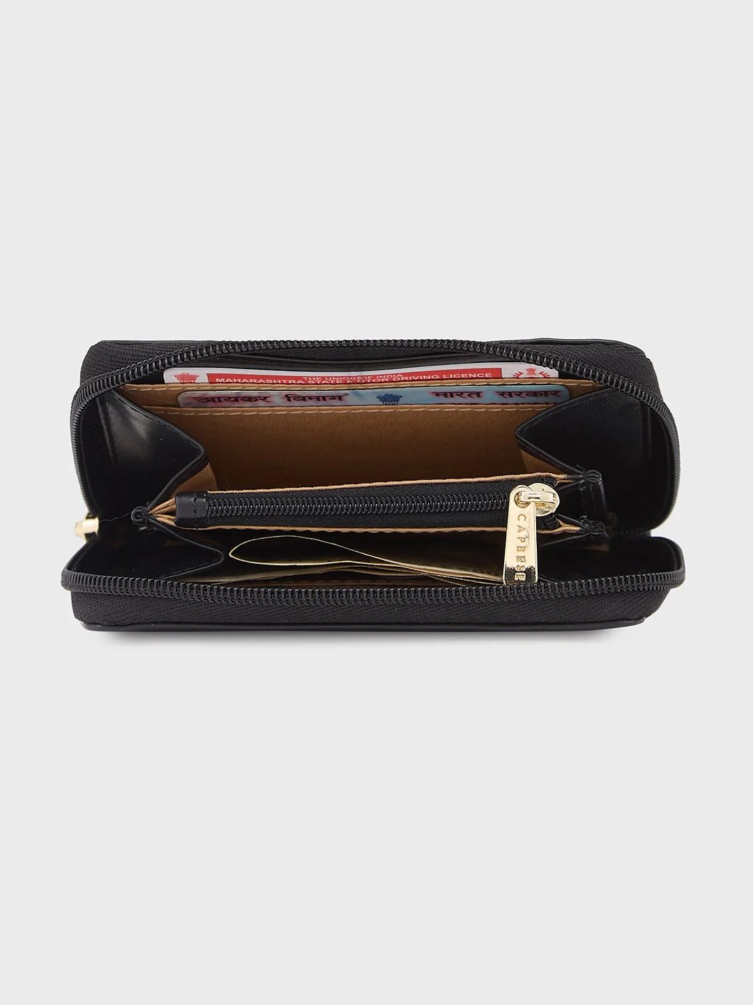 Caprese Shanaya Printed Small Black Zip Around Wallet - Image 8