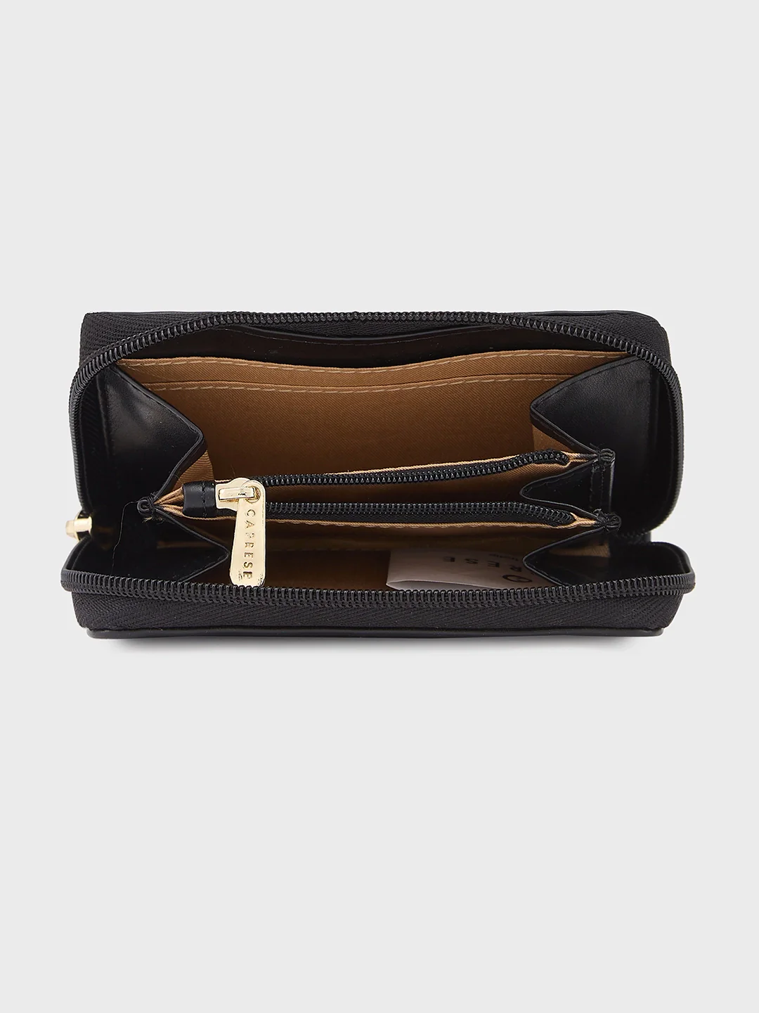 Caprese Shanaya Printed Small Black Zip Around Wallet - Image 9
