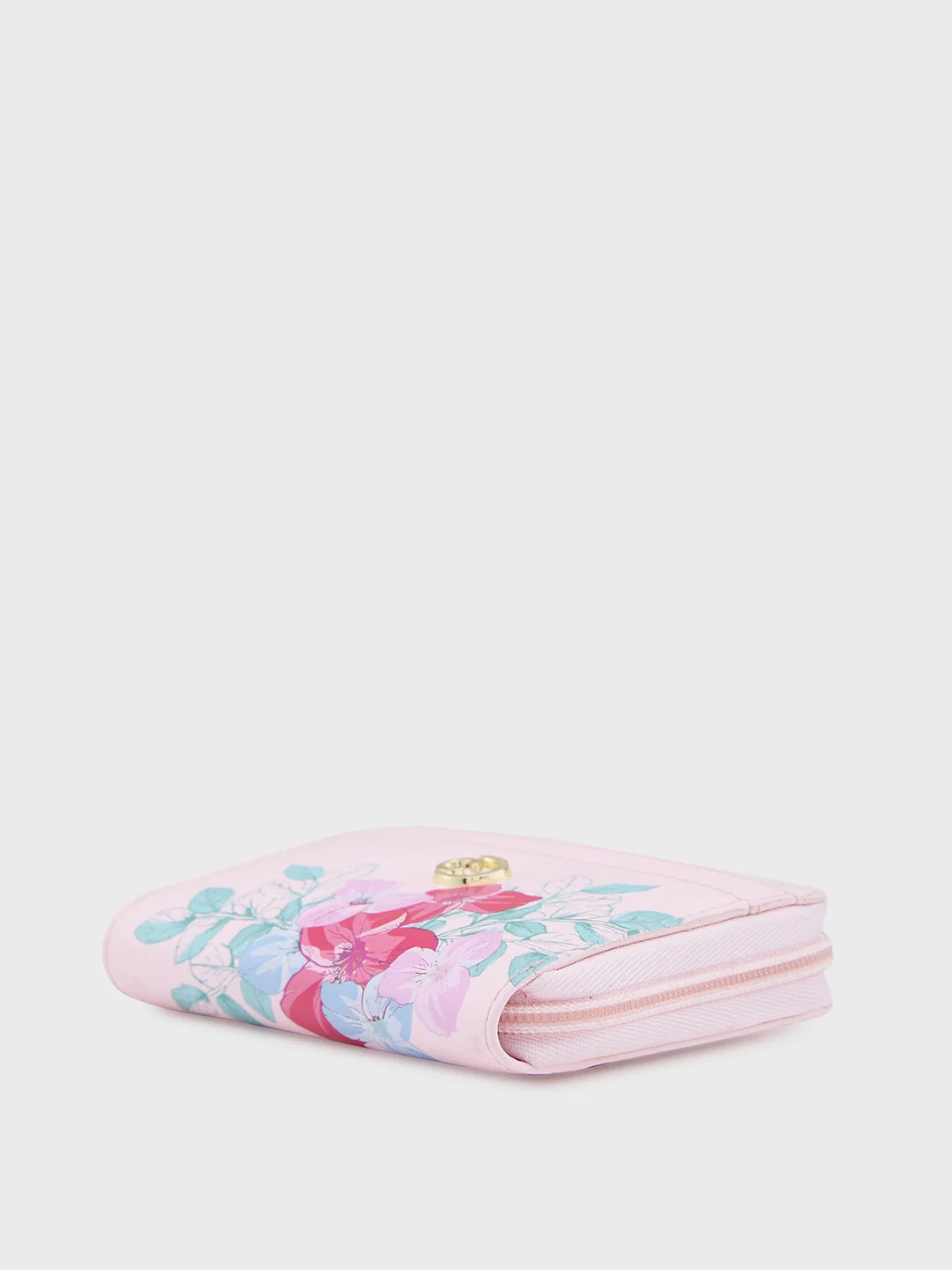 Caprese Shanaya Printed Small Pink Zip Around Wallet - Image 5
