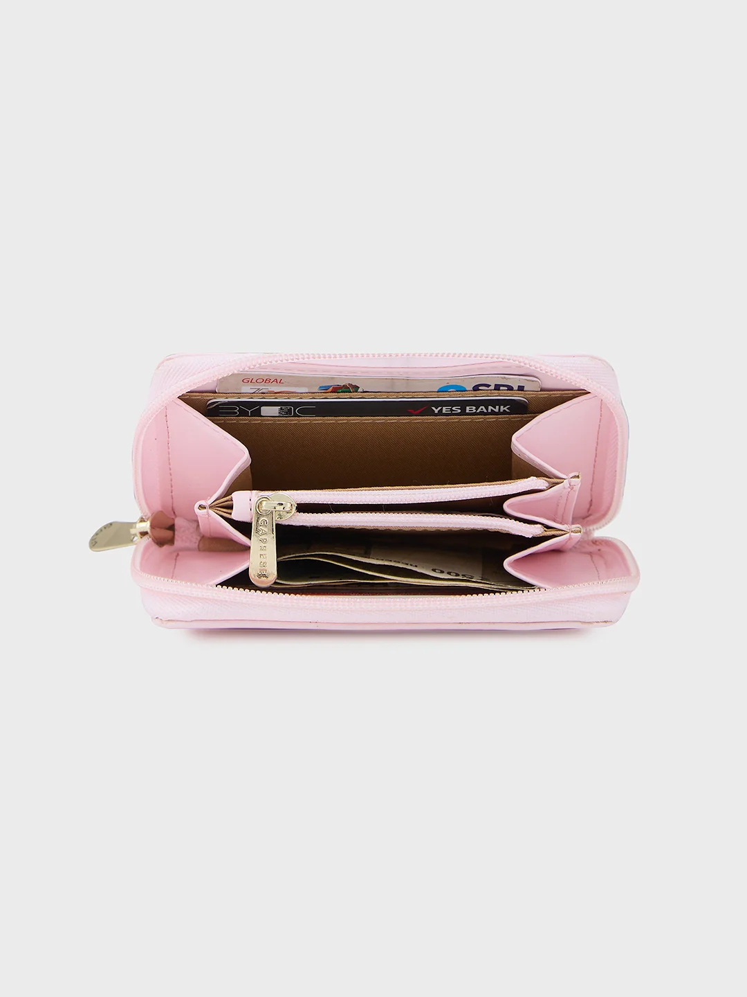 Caprese Shanaya Printed Small Pink Zip Around Wallet - Image 9