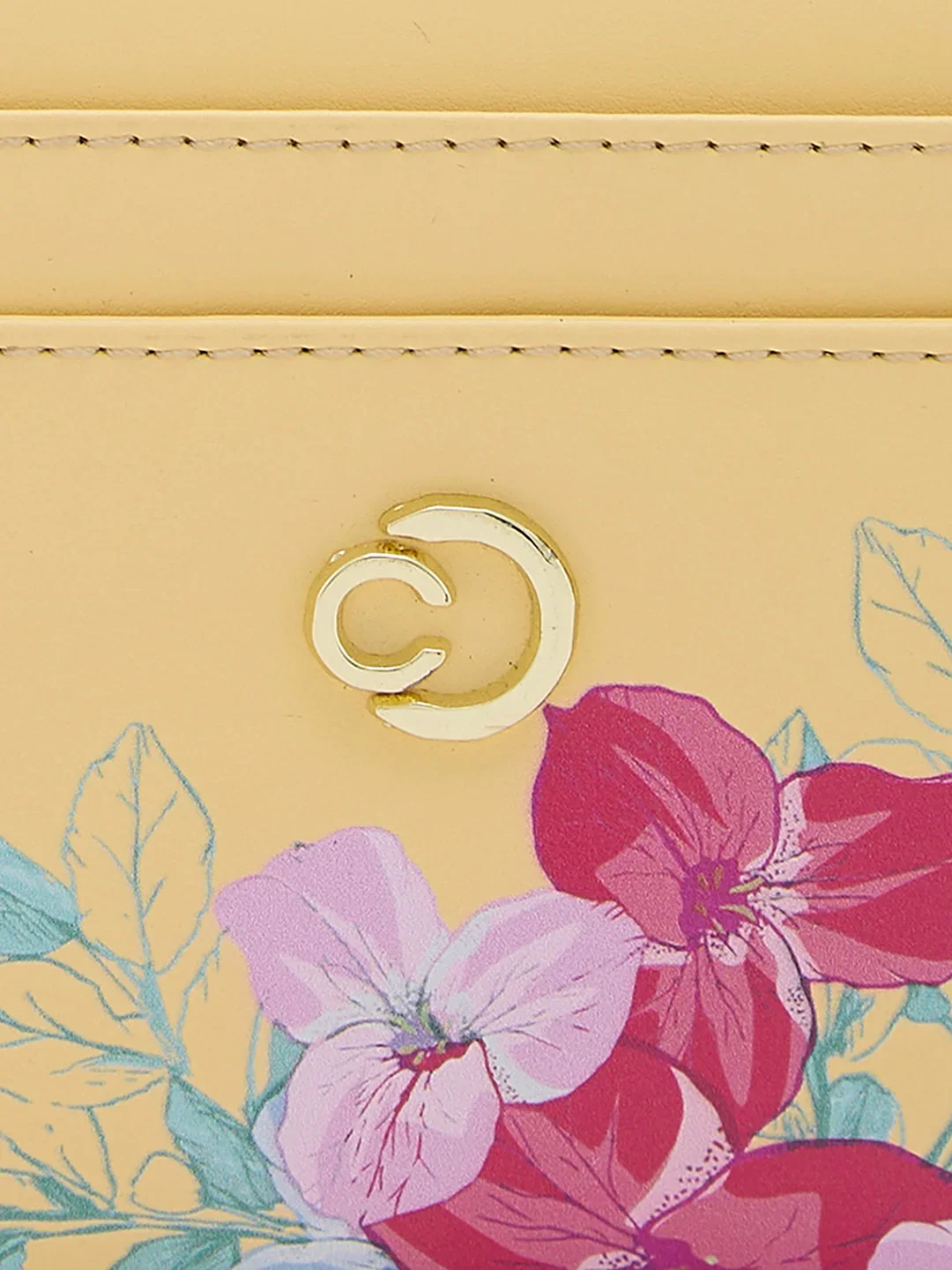 Caprese Shanaya Printed Small Yellow Zip Around Wallet - Image 10