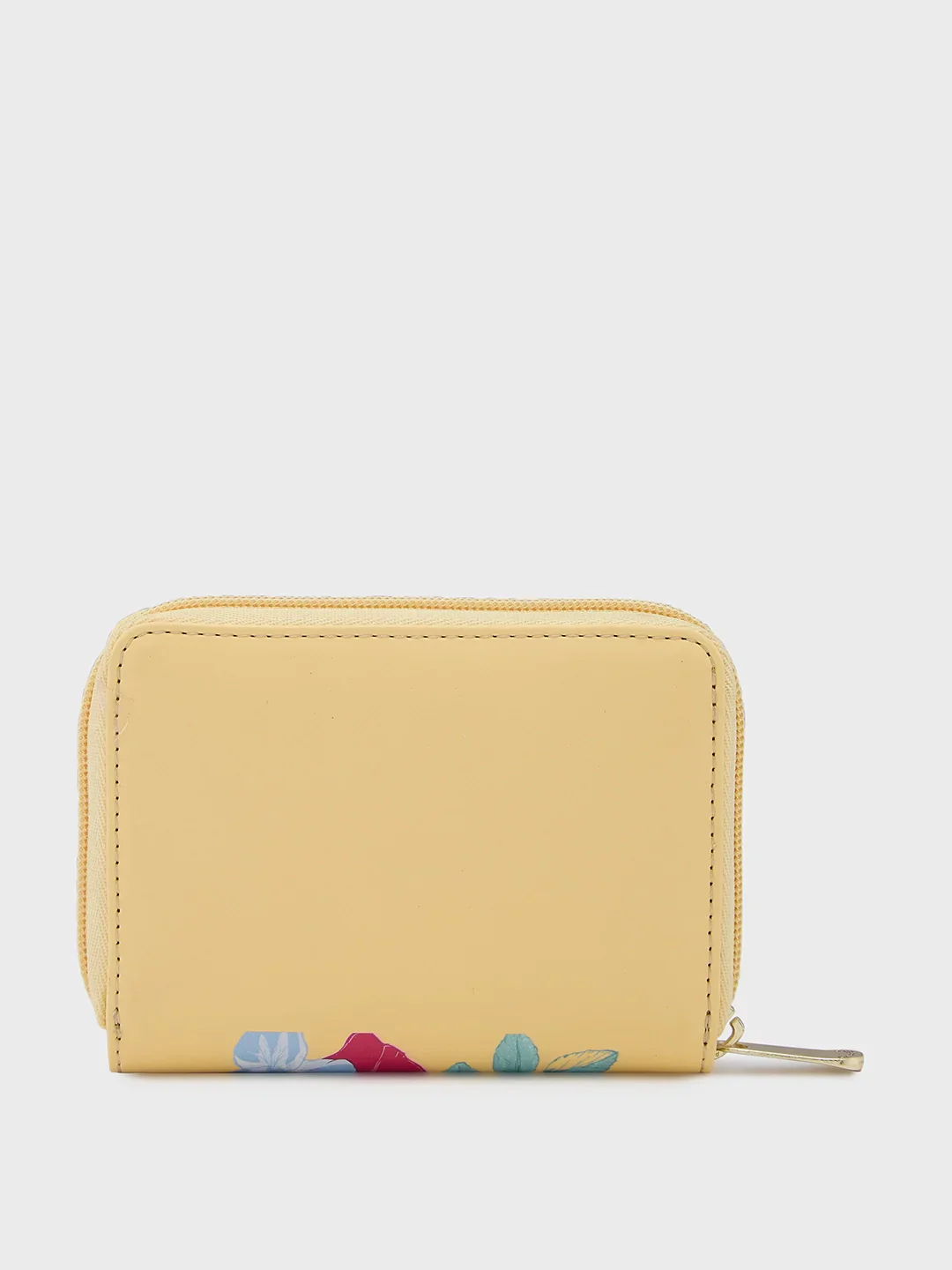 Caprese Shanaya Printed Small Yellow Zip Around Wallet - Image 3