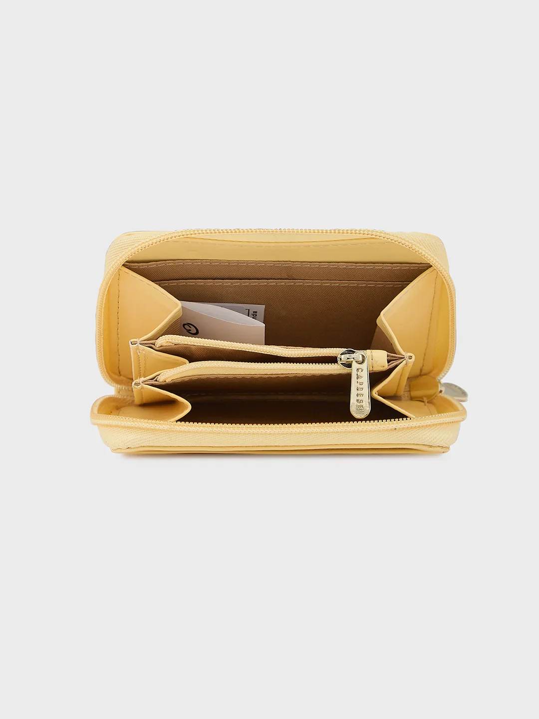 Caprese Shanaya Printed Small Yellow Zip Around Wallet - Image 9