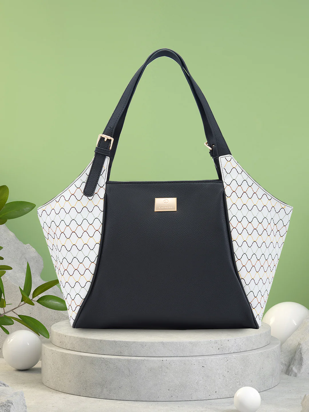 Caprese Shane Large Black Hobo Bag