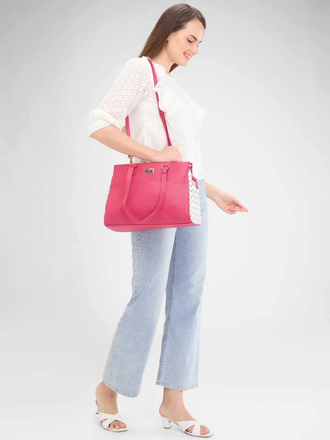 Caprese Shane Large Magenta Satchel Bag - Image 2