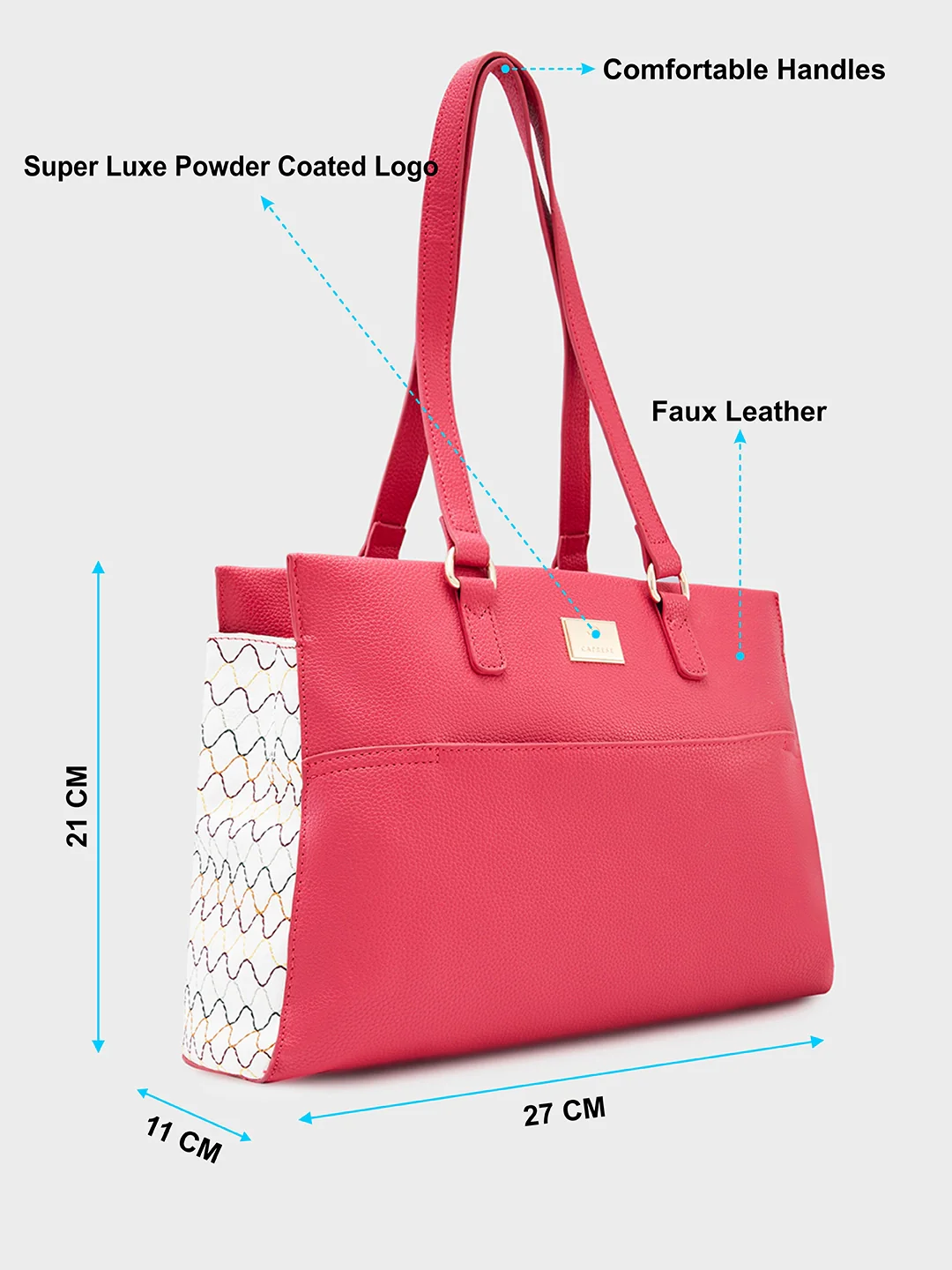 Caprese Shane Large Magenta Satchel Bag - Image 6