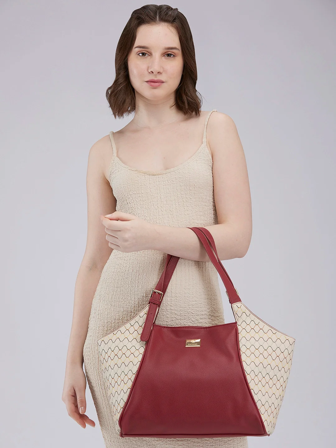 Caprese Shane Large Maroon Hobo Bag - Image 2