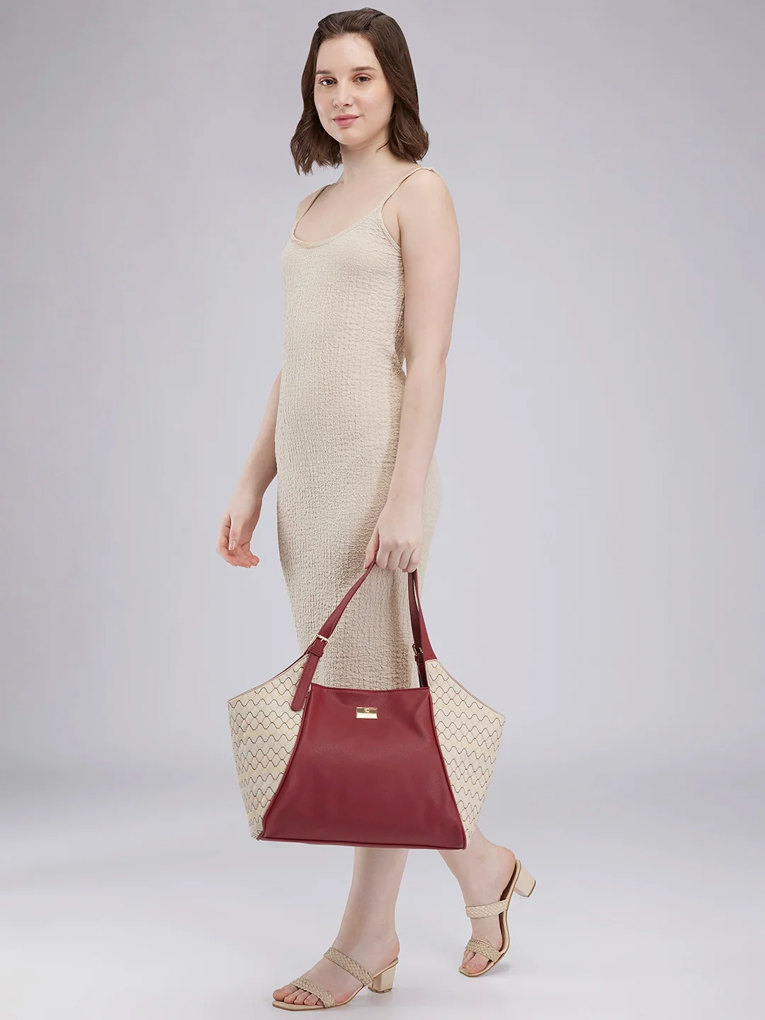 Caprese Shane Large Maroon Hobo Bag - Image 7