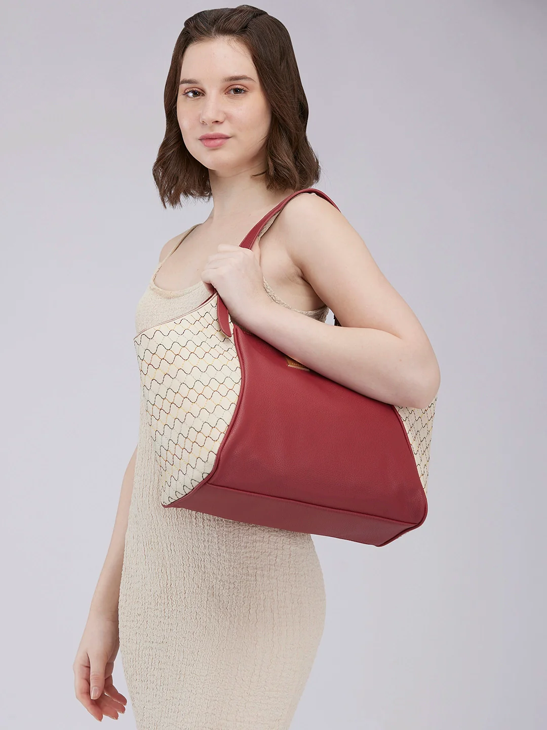 Caprese Shane Large Maroon Hobo Bag - Image 8