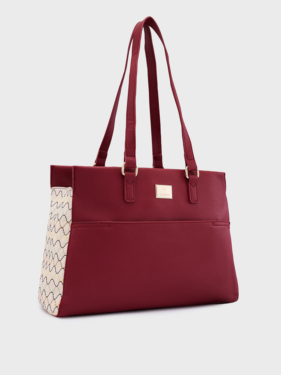 Caprese Shane Large Maroon Satchel Bag - Image 4