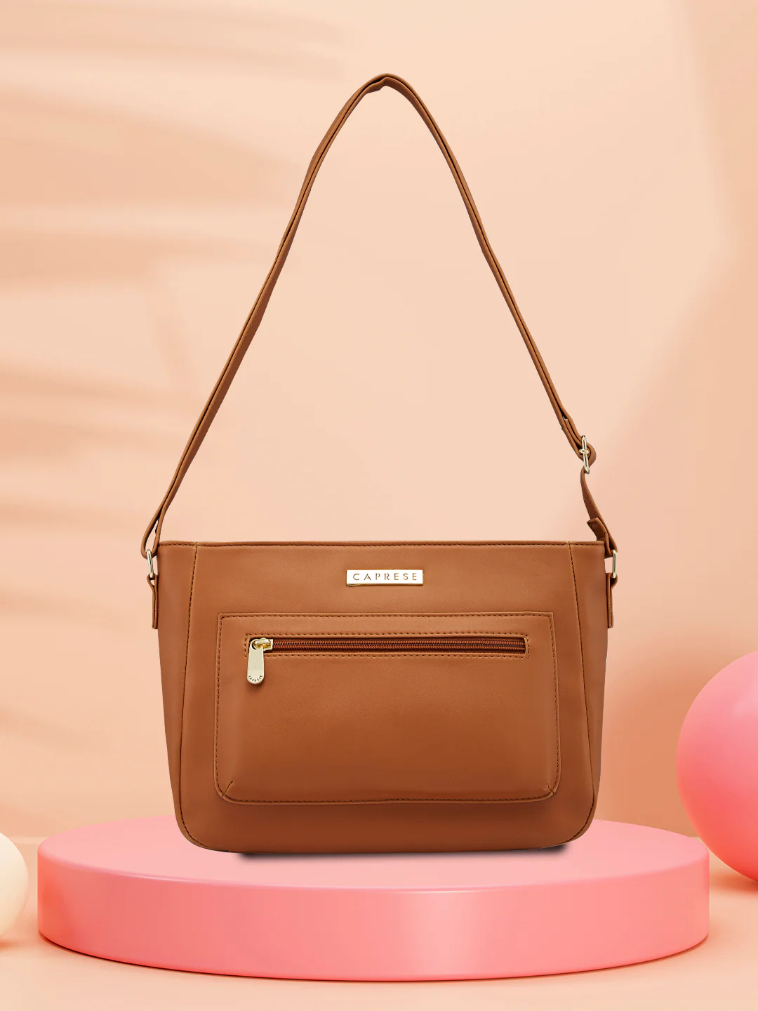 Caprese Shanon Large Tan Sling Bag - Image 2
