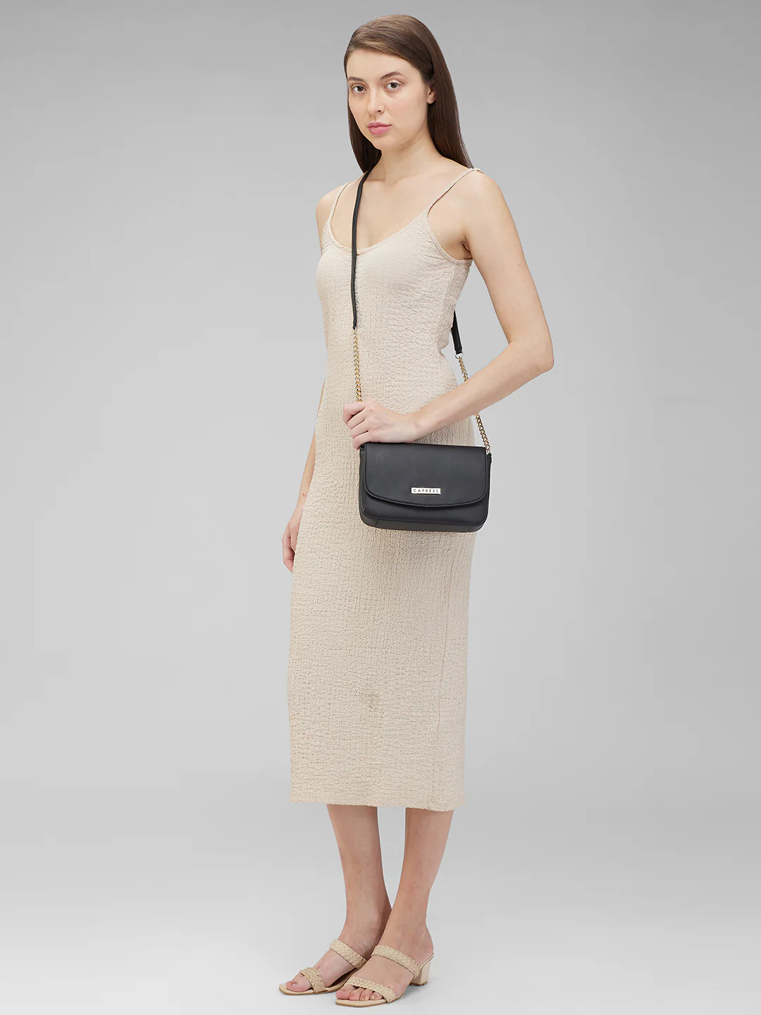 Caprese Shaun Small Black Sling Bag - Image 2