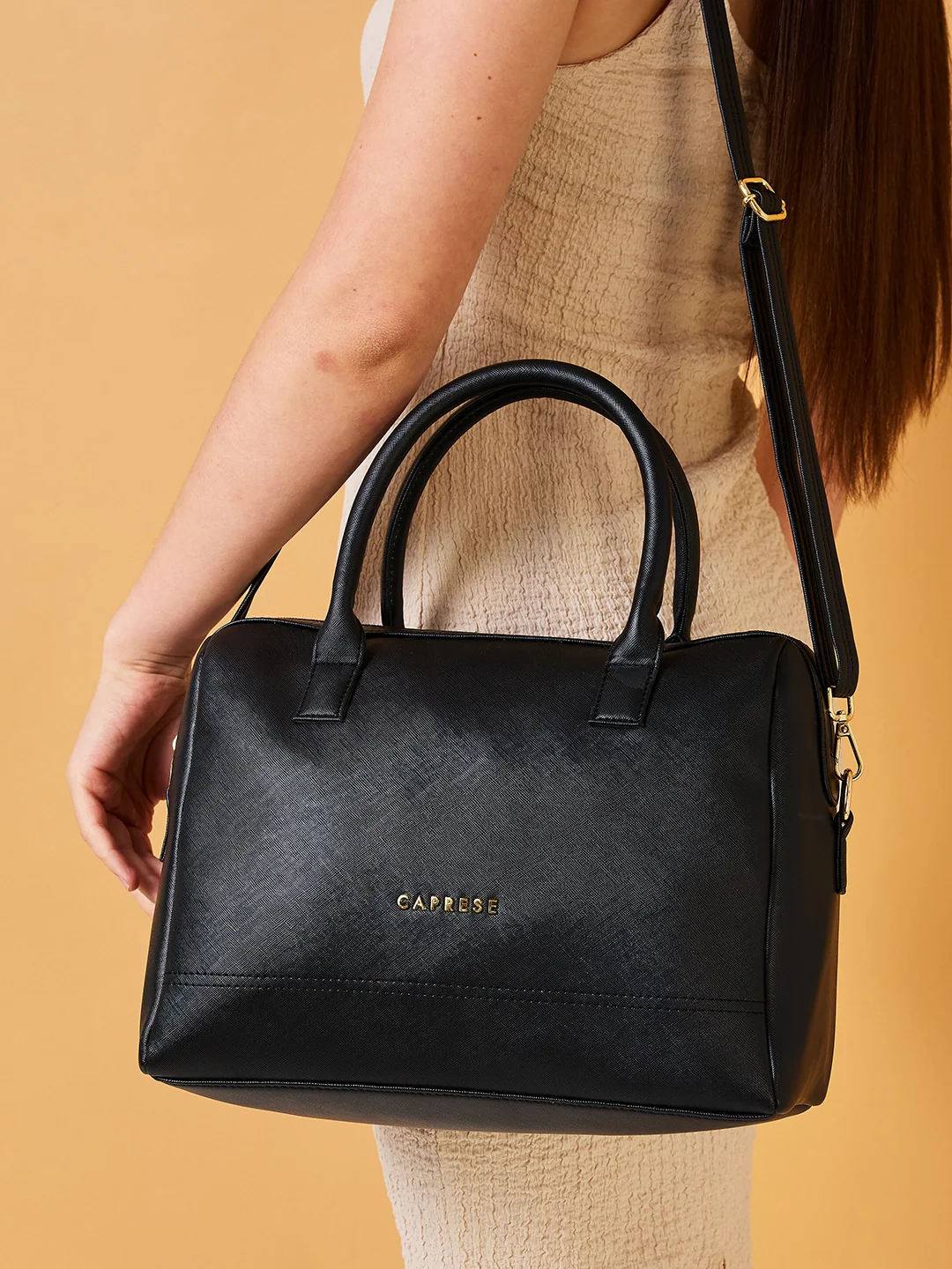 Caprese Shavon Medium Black Satchel Bag - Image 10