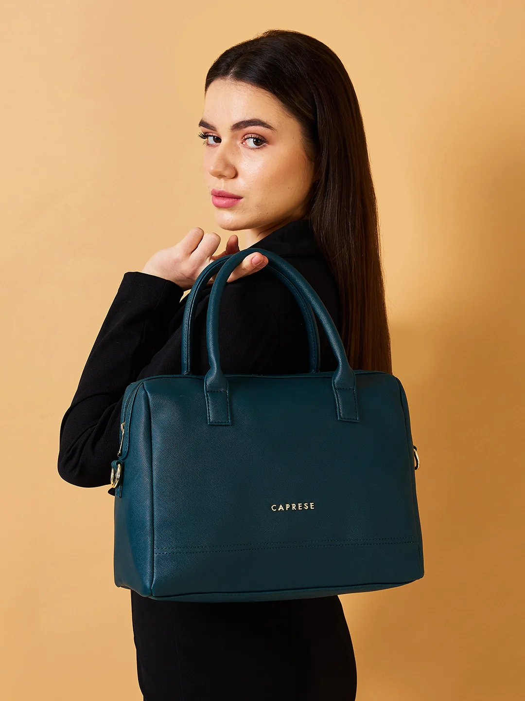 Caprese Shavon Medium Teal Satchel Bag - Image 9