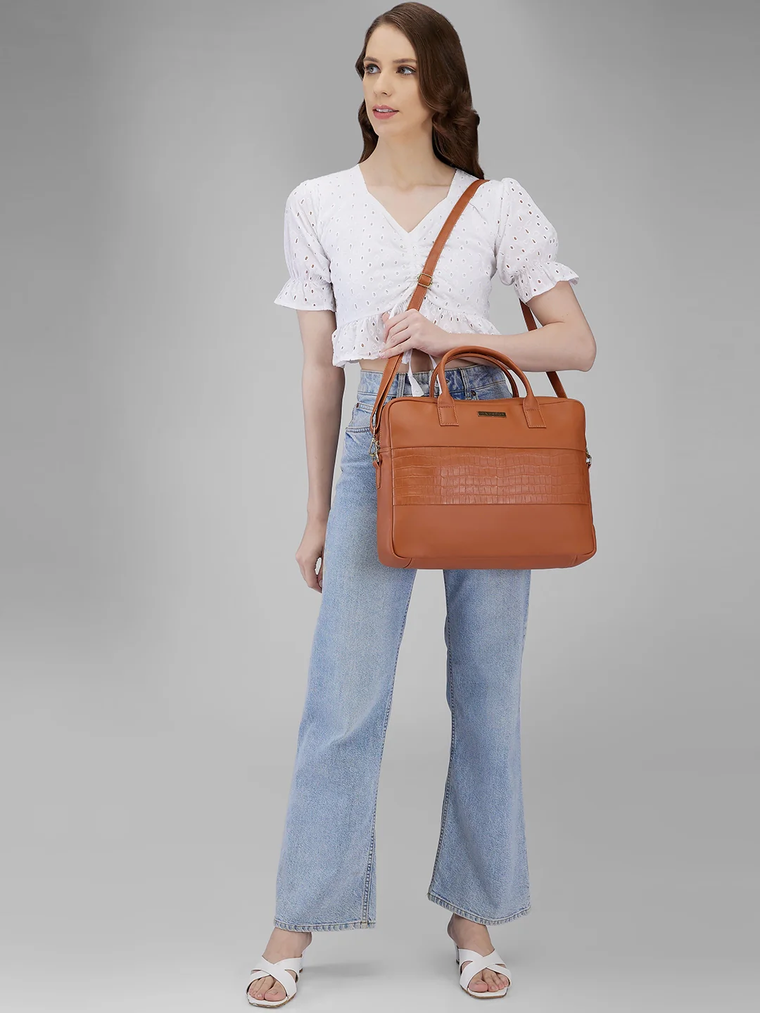 Caprese Shawn Medium Tan Laptop Bag - Image 12