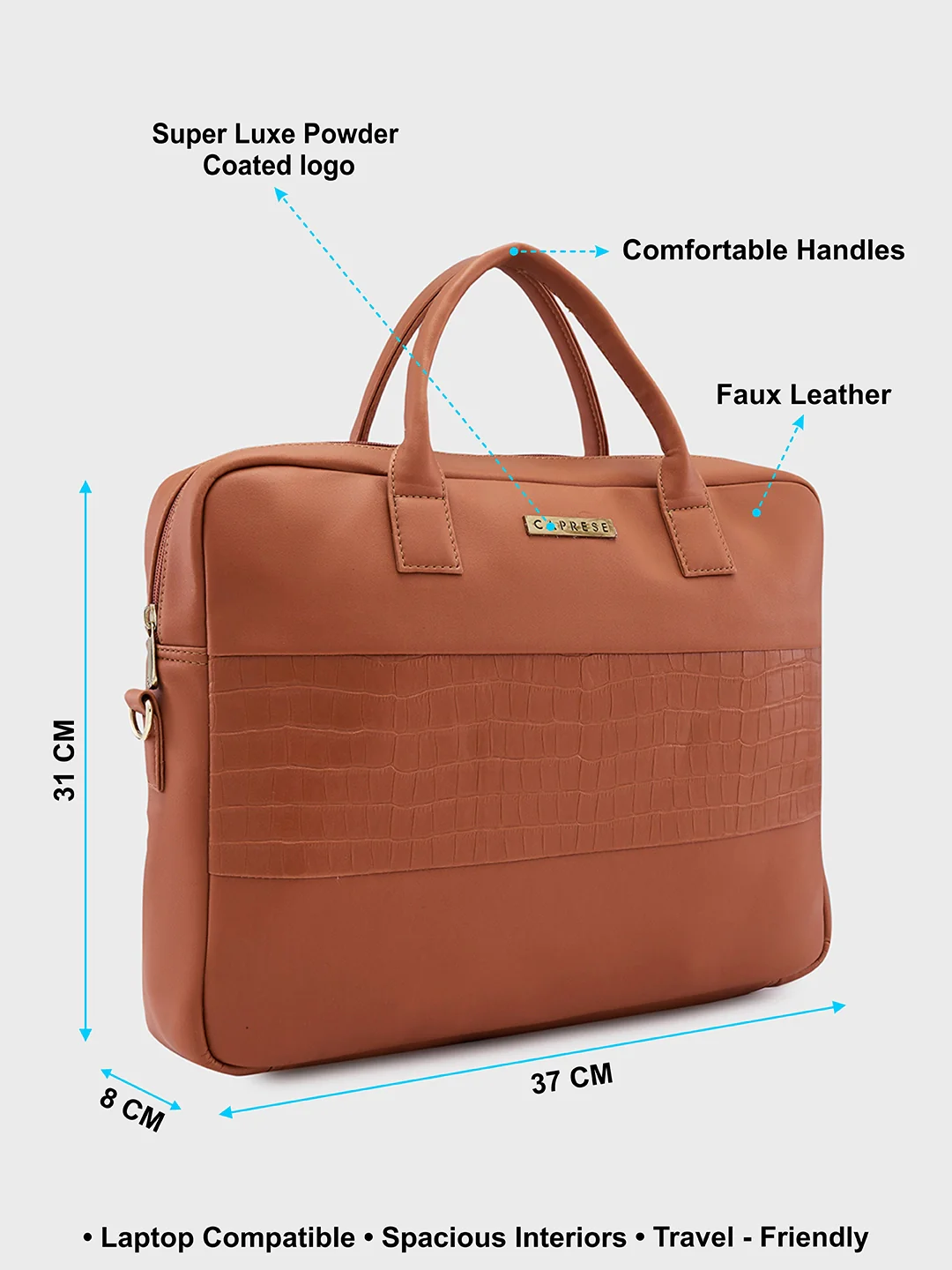 Caprese Shawn Medium Tan Laptop Bag - Image 7