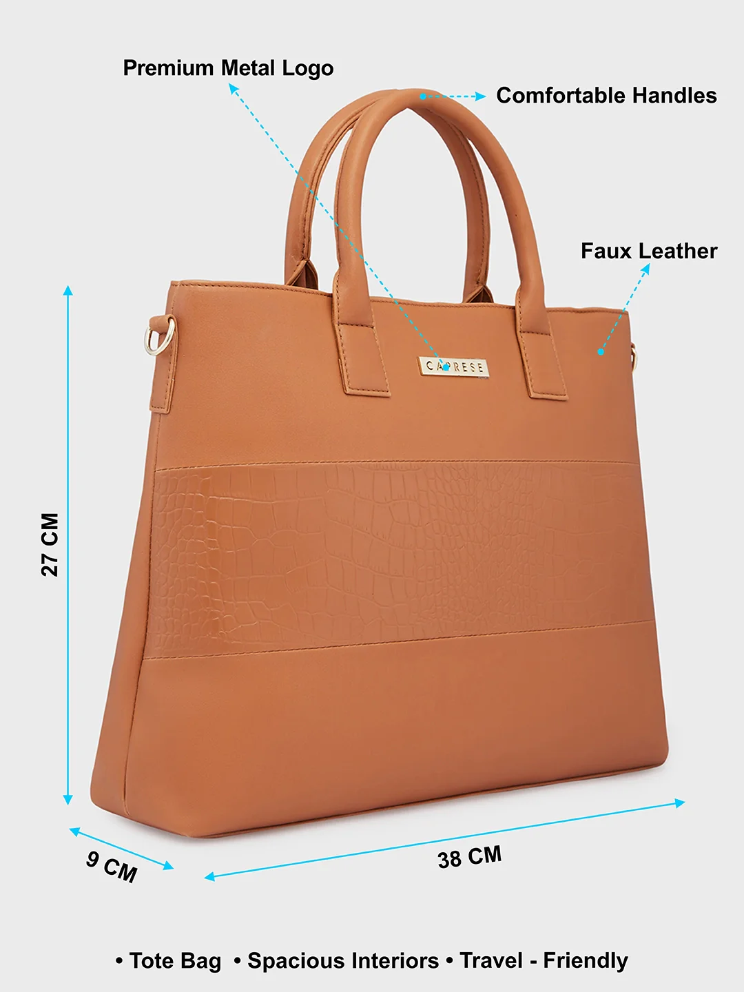 Caprese Shawn Medium Tan Tote Bag - Image 4