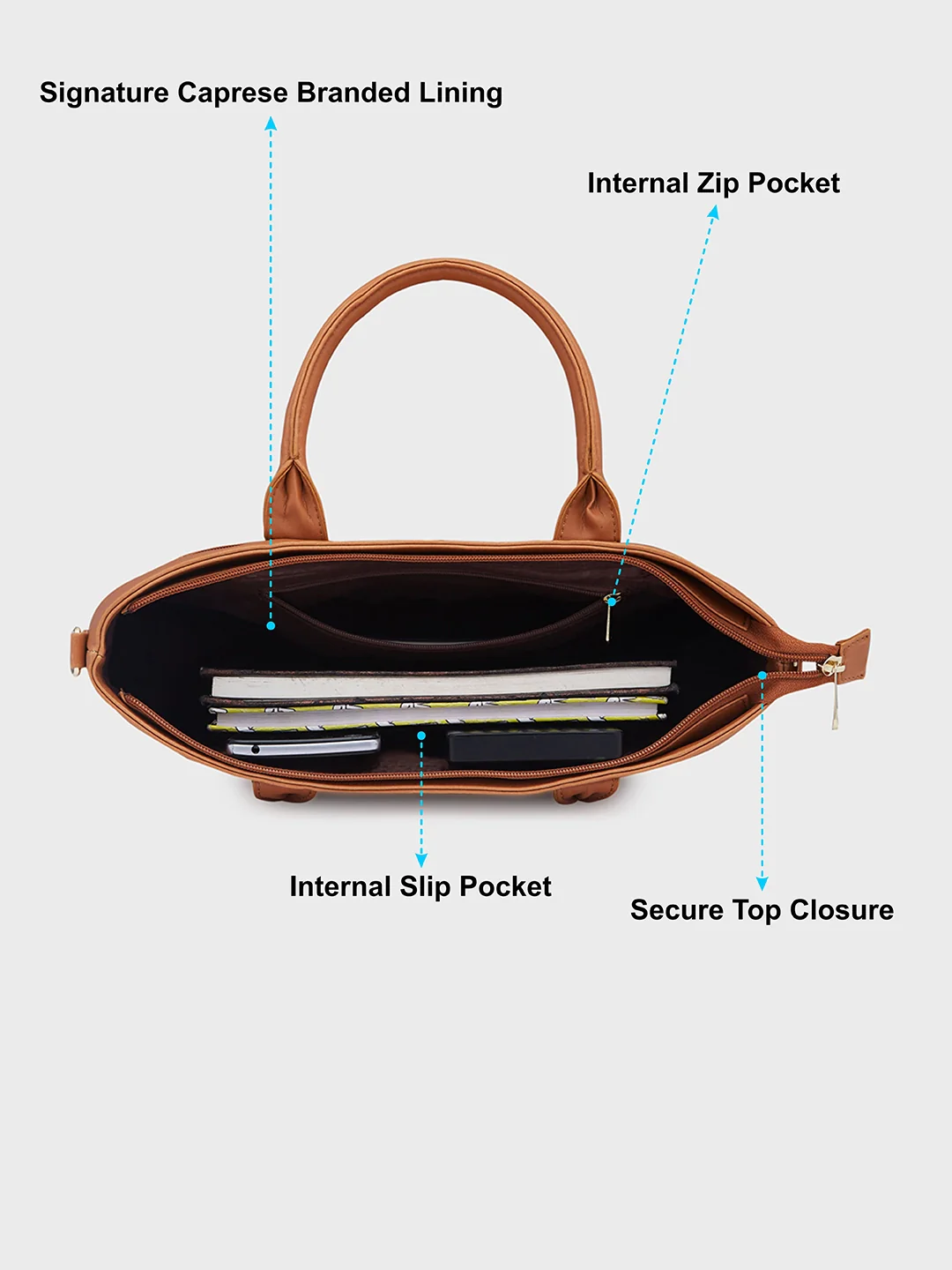 Caprese Shawn Medium Tan Tote Bag - Image 5