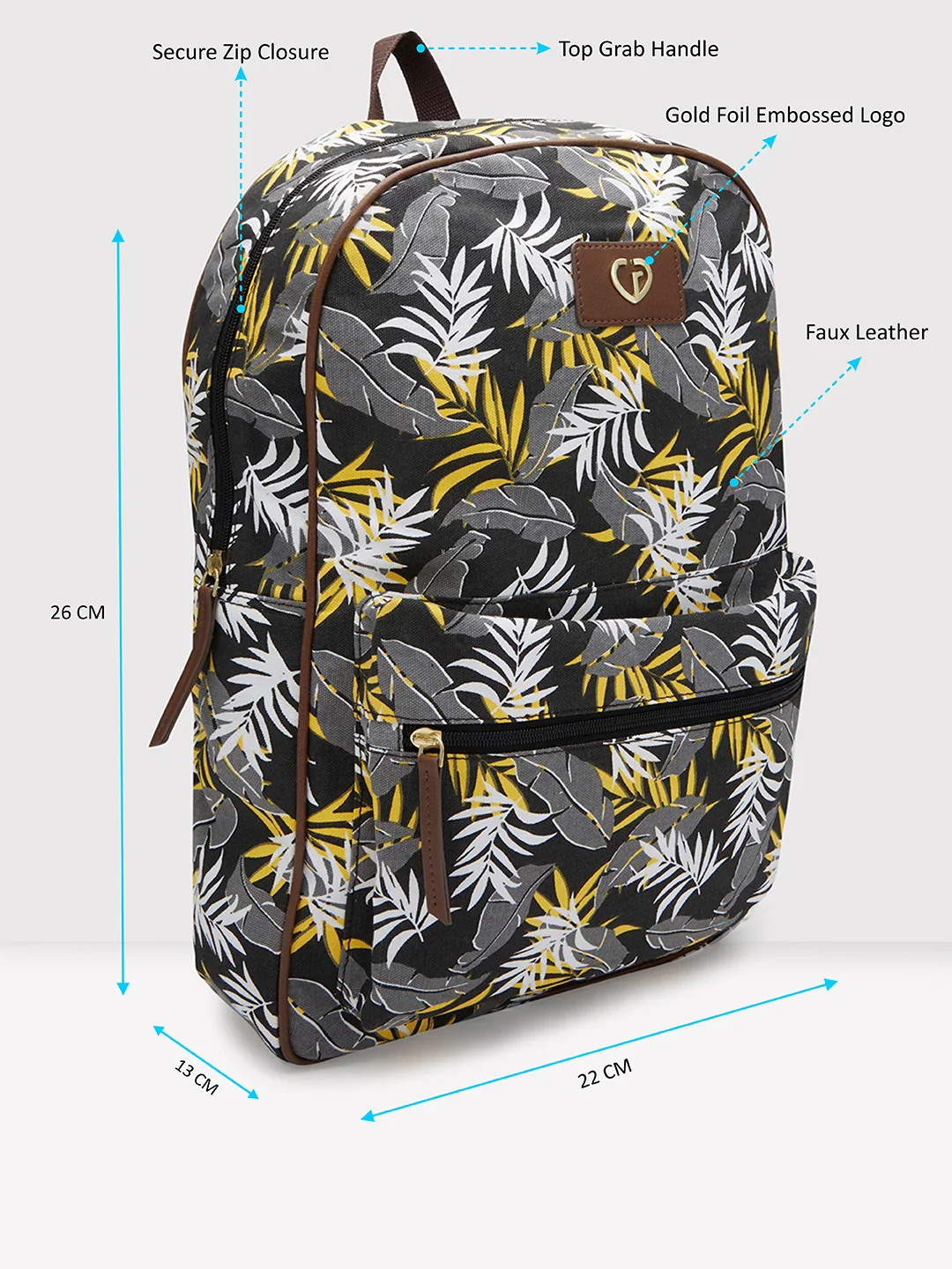 Caprese Shay Large Black Laptop Backpack - Image 7