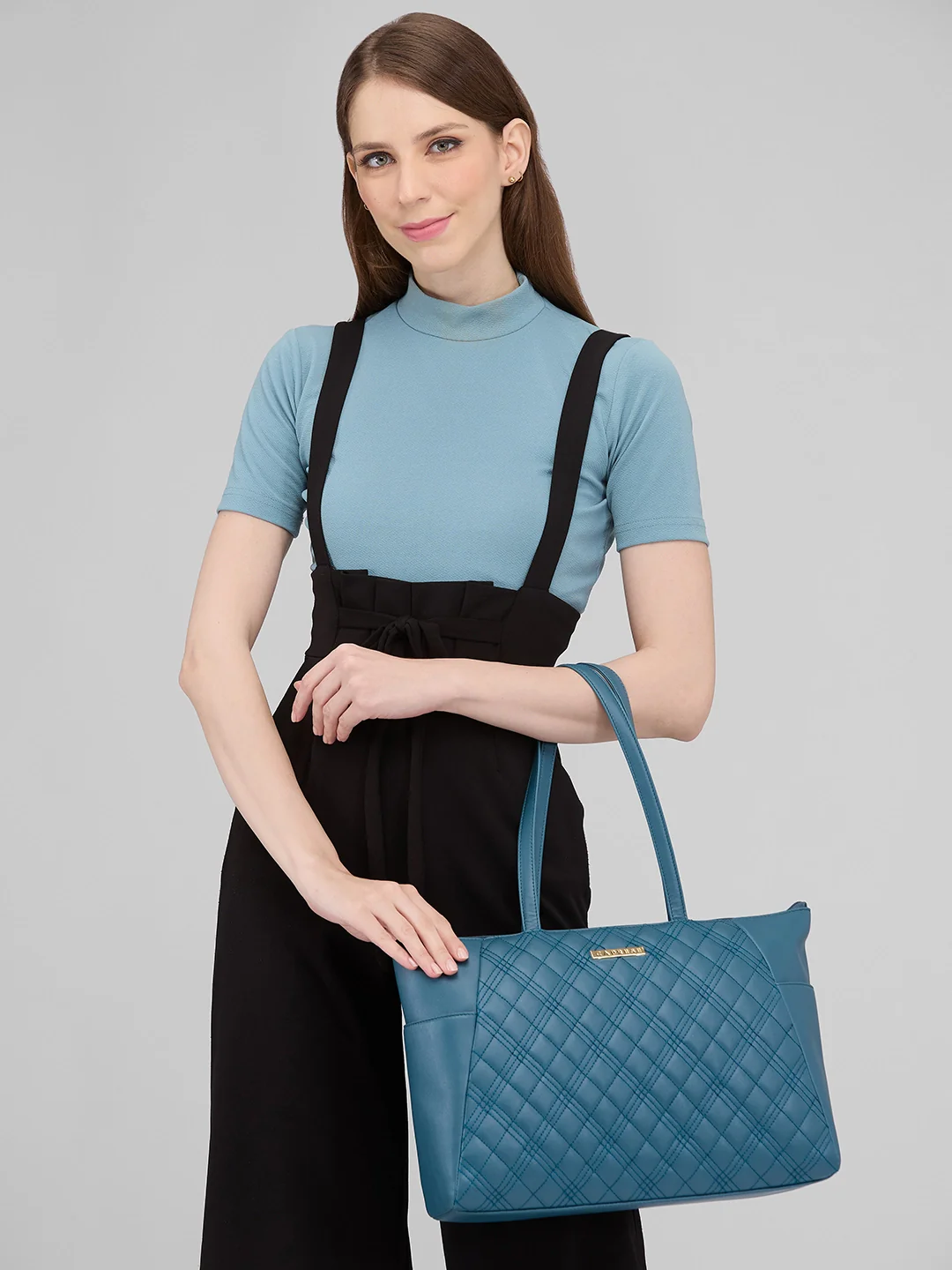 Caprese Sheena Large Teal Tote Bag - Image 12