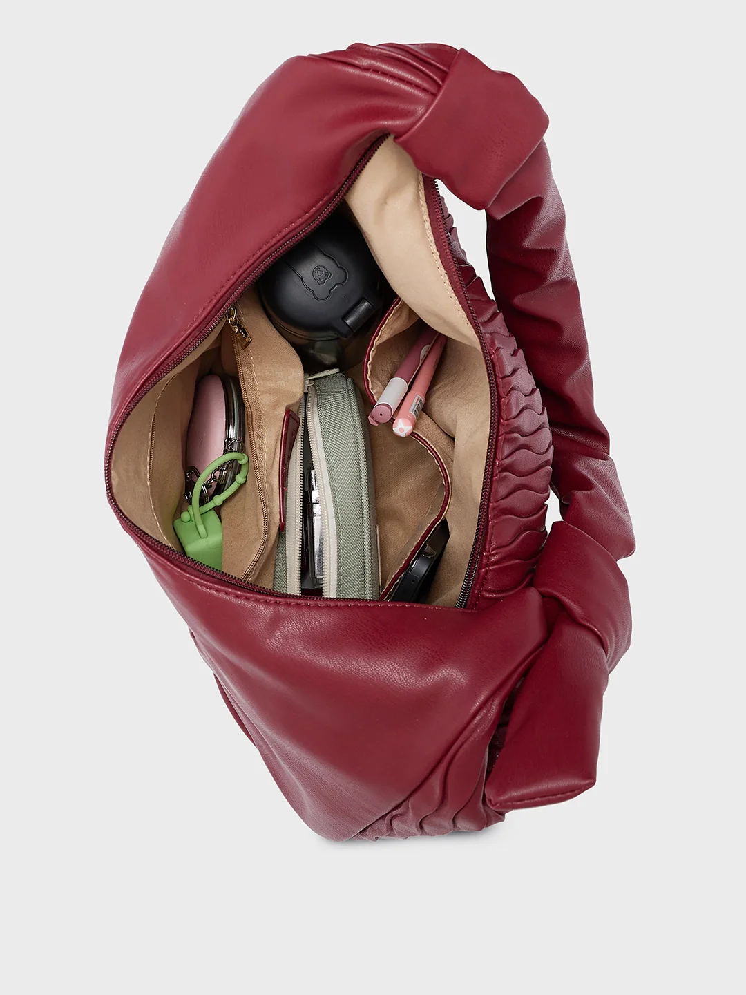 Caprese Shelbee Large Burgundy Hobo Bag - Image 5