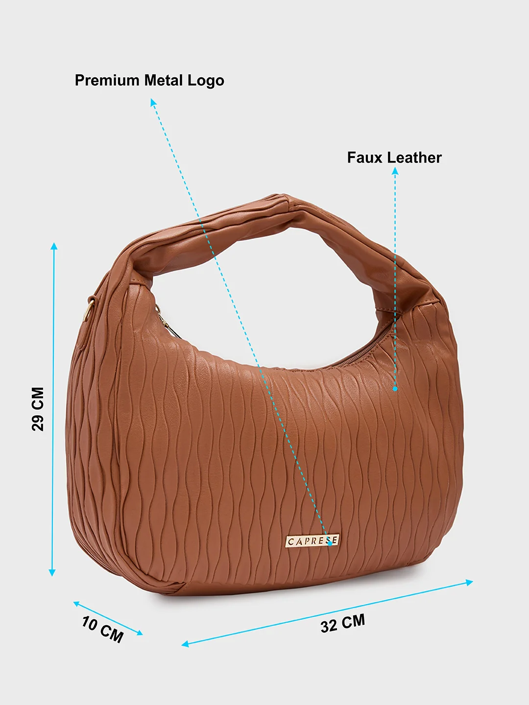 Caprese Shelbee Medium Tan Hobo Bag - Image 6