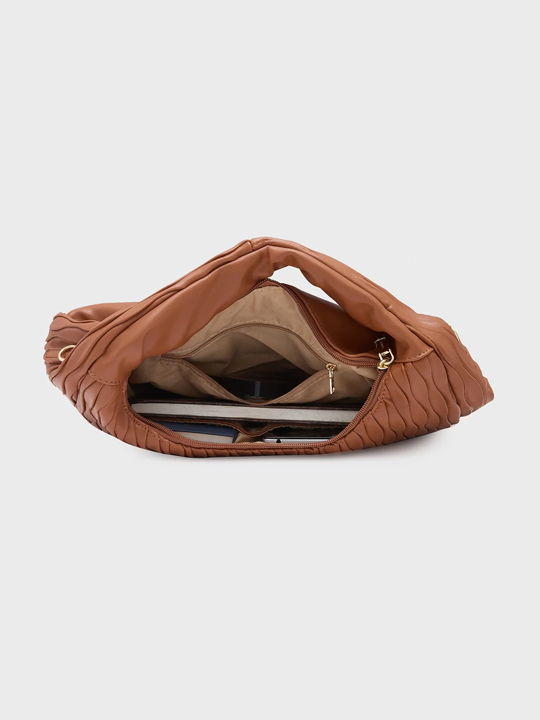 Caprese Shelbee Medium Tan Hobo Bag - Image 8