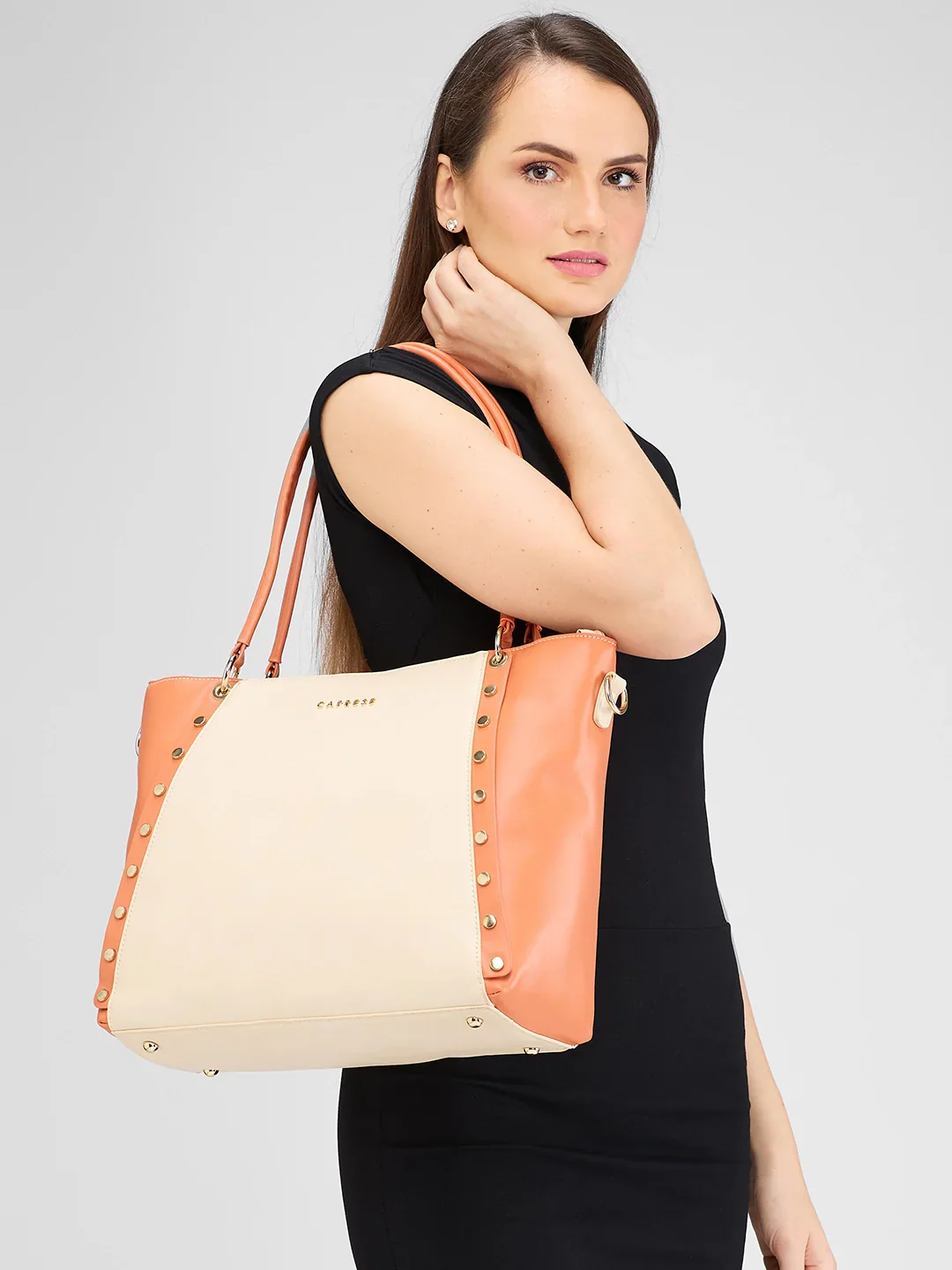 Caprese Shelby Large Beige Laptop Tote Bag - Image 14