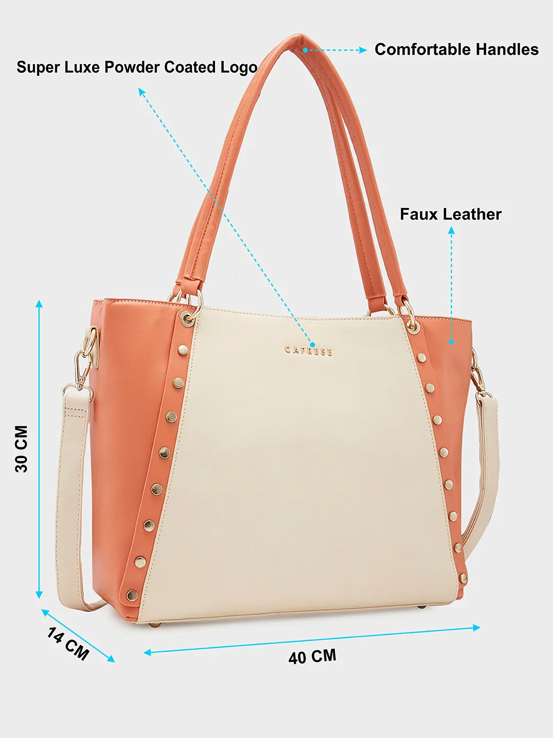 Caprese Shelby Large Beige Laptop Tote Bag - Image 8