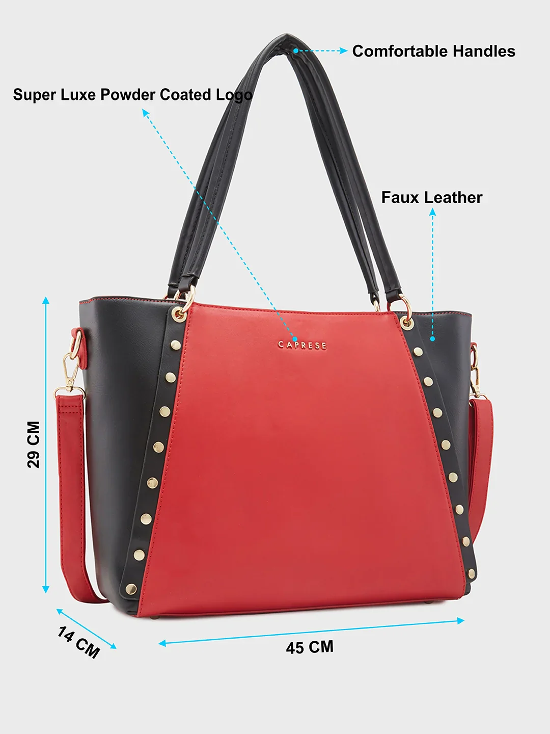 Caprese Shelby Large Red Laptop Tote Bag - Image 9
